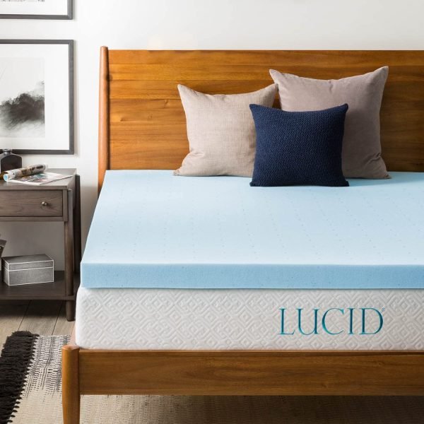 LUCID 3-inch Ventilated Gel Memory Foam Mattress Topper